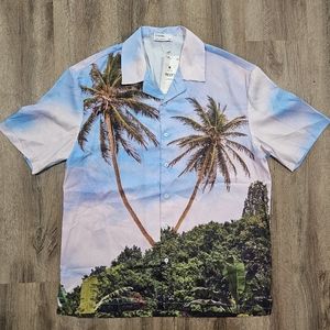 Bershka Shirt In Palm Tree Print